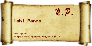 Mahl Panna névjegykártya